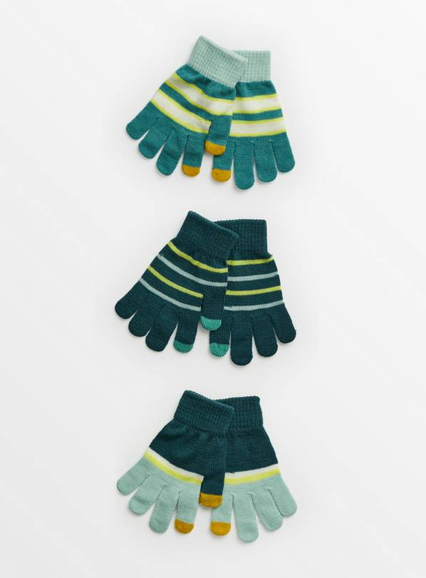 Buy Green Touchscreen Gloves 3 Pack One Size | Accessories | Argos