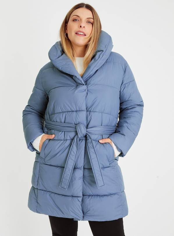 Buy Steel Blue Shawl Collar Padded Duvet Coat 10 Jackets Argos