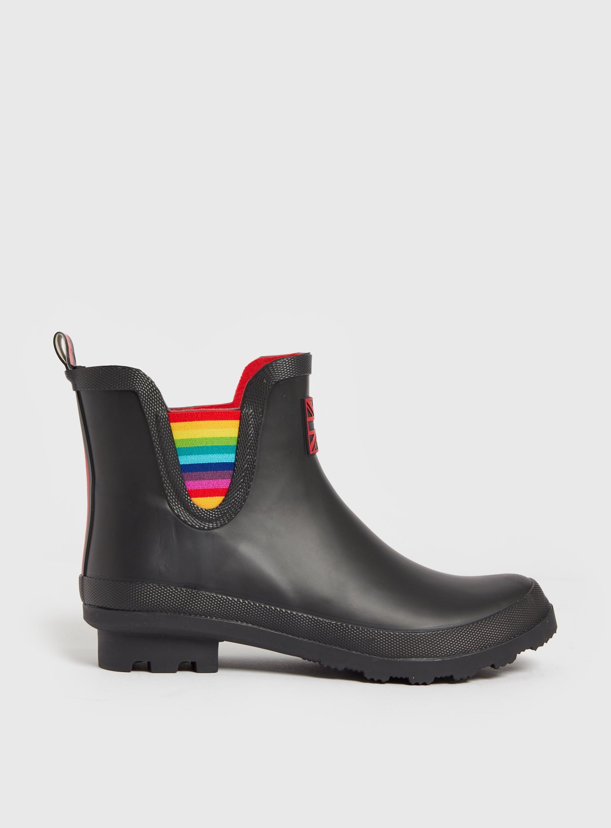 Black & Rainbow Chelsea Boot Wellies - 6 - Image 1 thumbnail