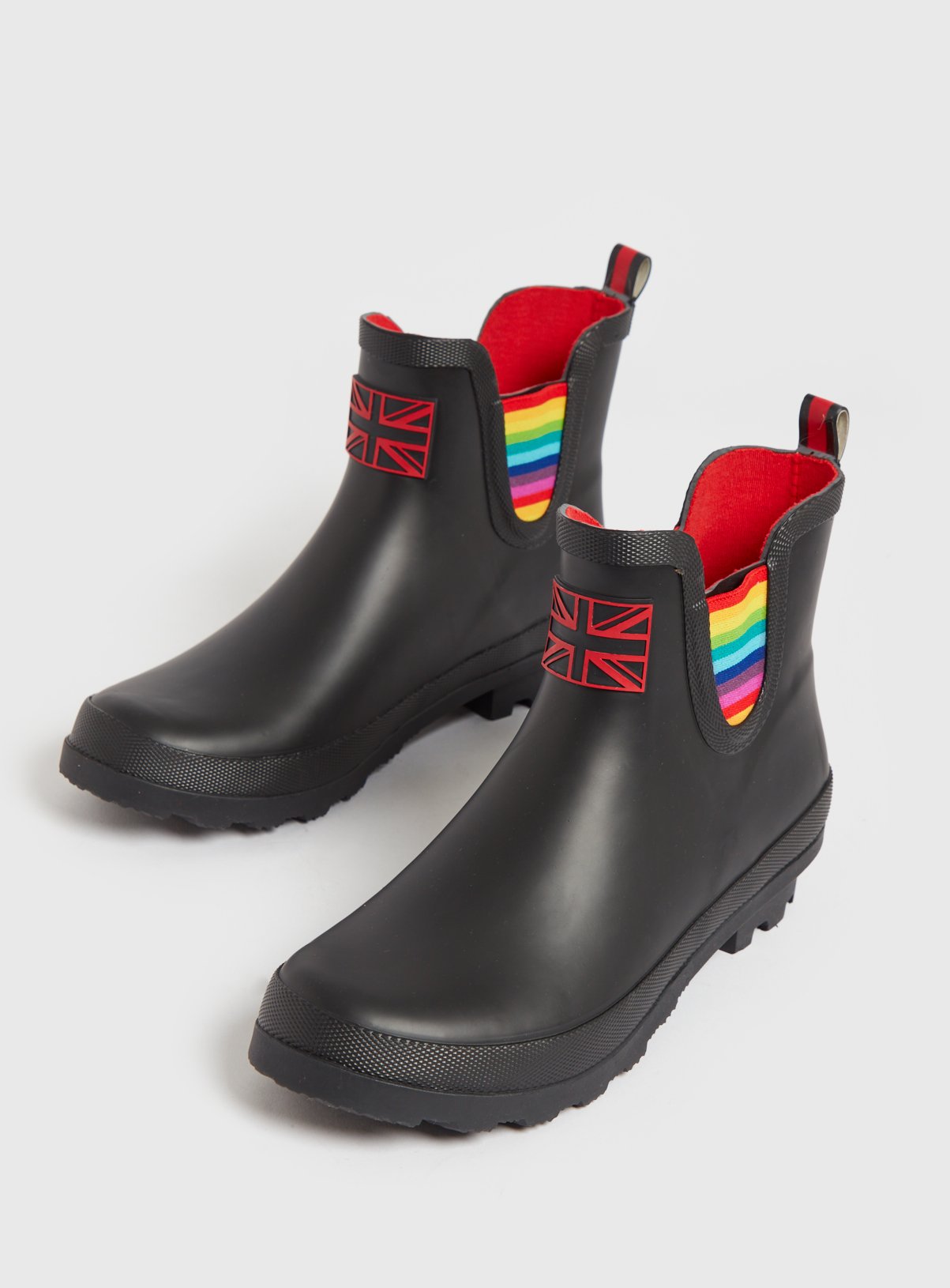 Black & Rainbow Chelsea Boot Wellies - 6 - Image 2 thumbnail