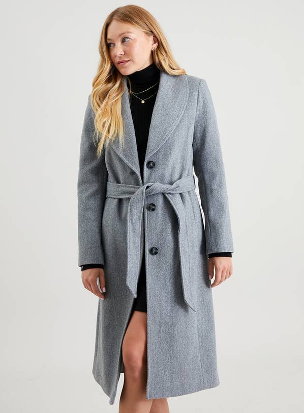Buy Grey Shawl Collar Tailored Coat 10 | Coats | Tu
