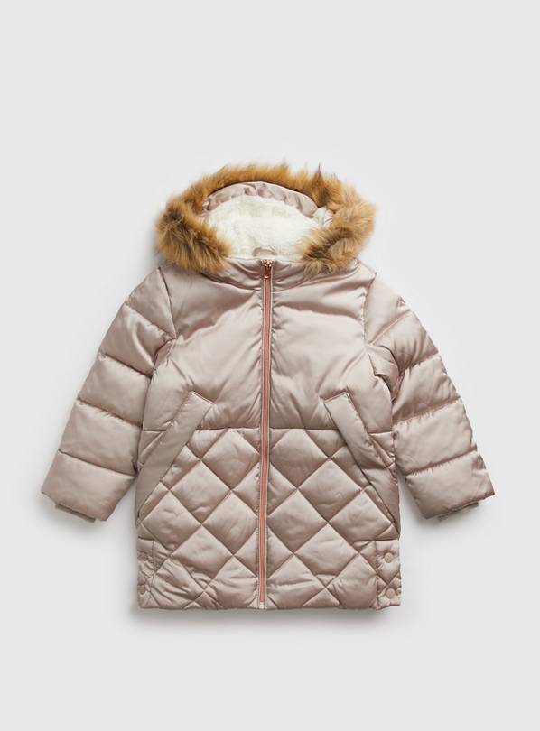 Champagne Quilted Puffer Coat 9-10 years