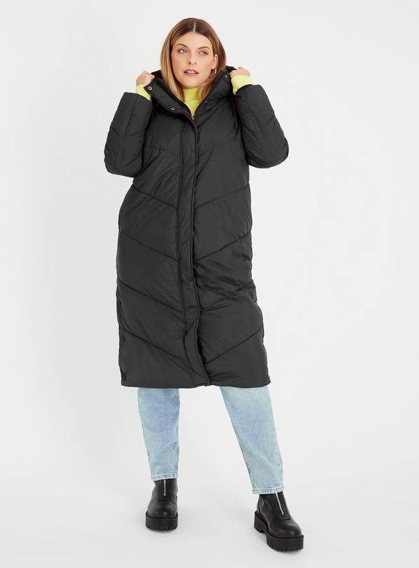 Buy Black Padded Longline Coat 8, Coats