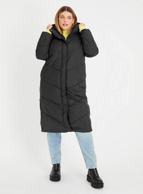 Lightweight padded longline hooded coat online