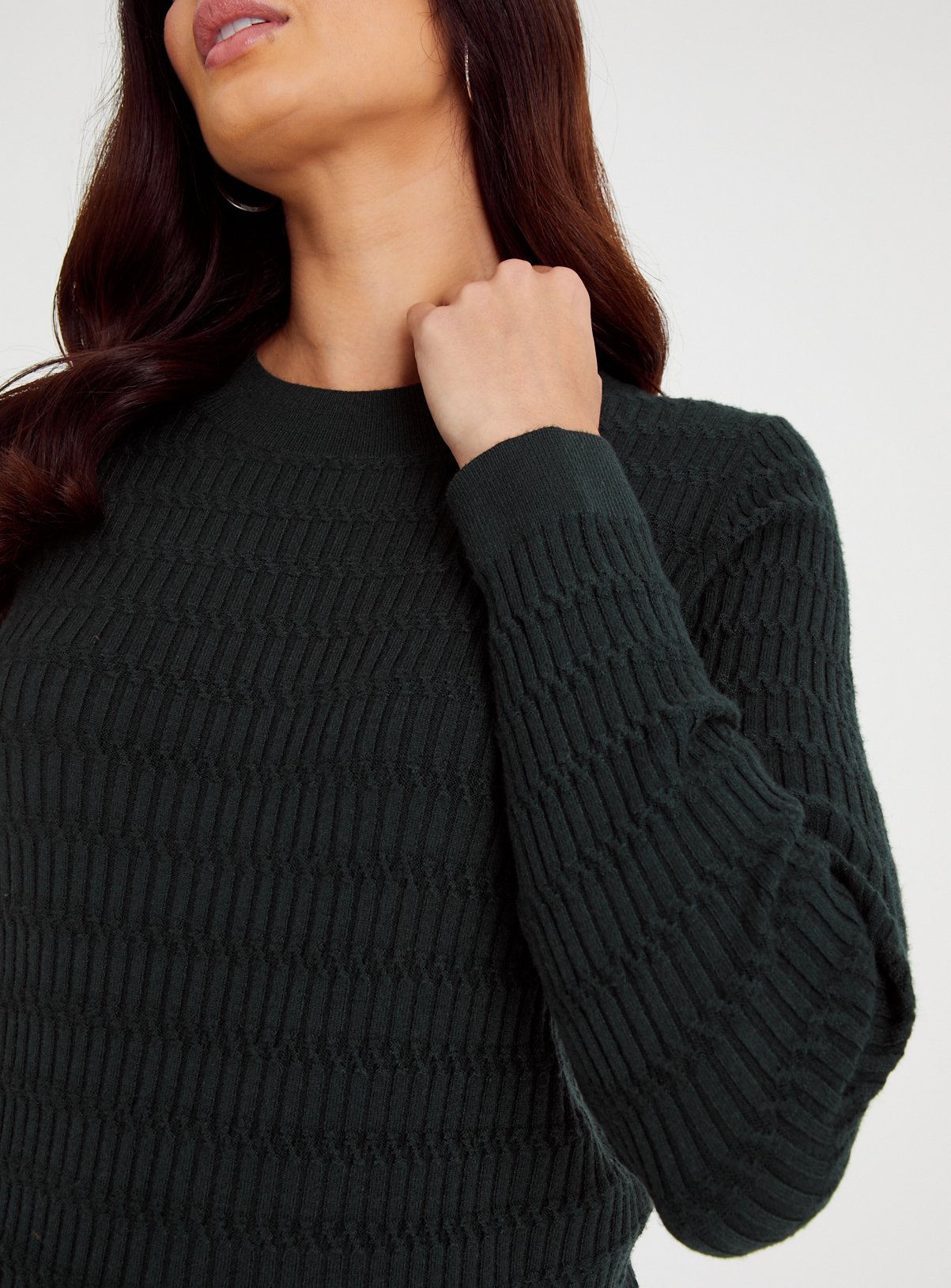 Dark Green Mini Cable Knit Soft Touch Jumper 8 - Image 5 thumbnail