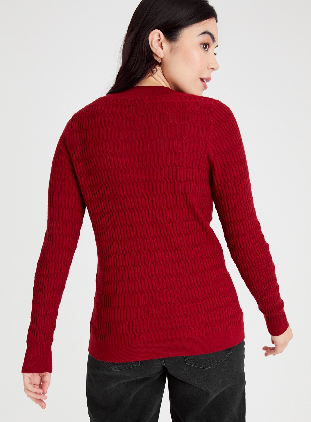 Red Mini Cable Knit Soft Touch Jumper 8 - Image 4 thumbnail