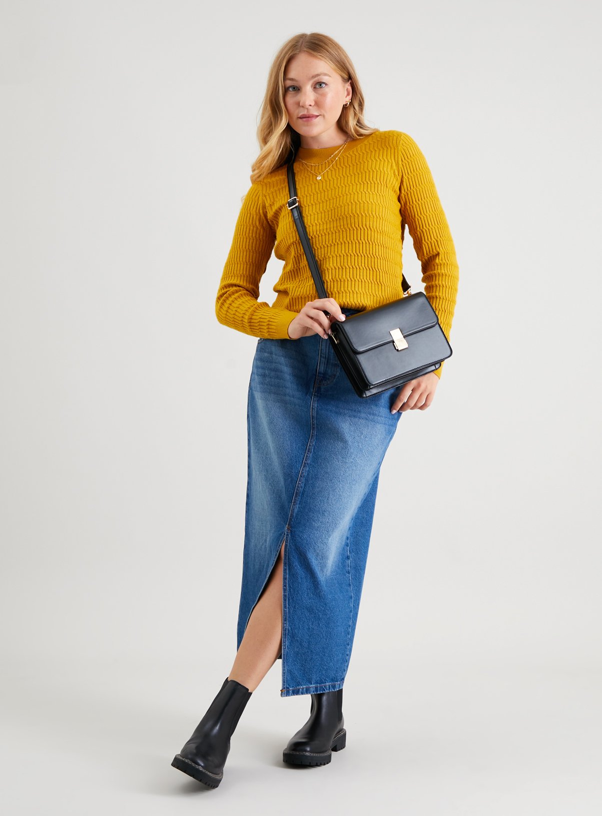 Mustard Mini Cable Knit Soft Touch Jumper 14 - Image 2 thumbnail