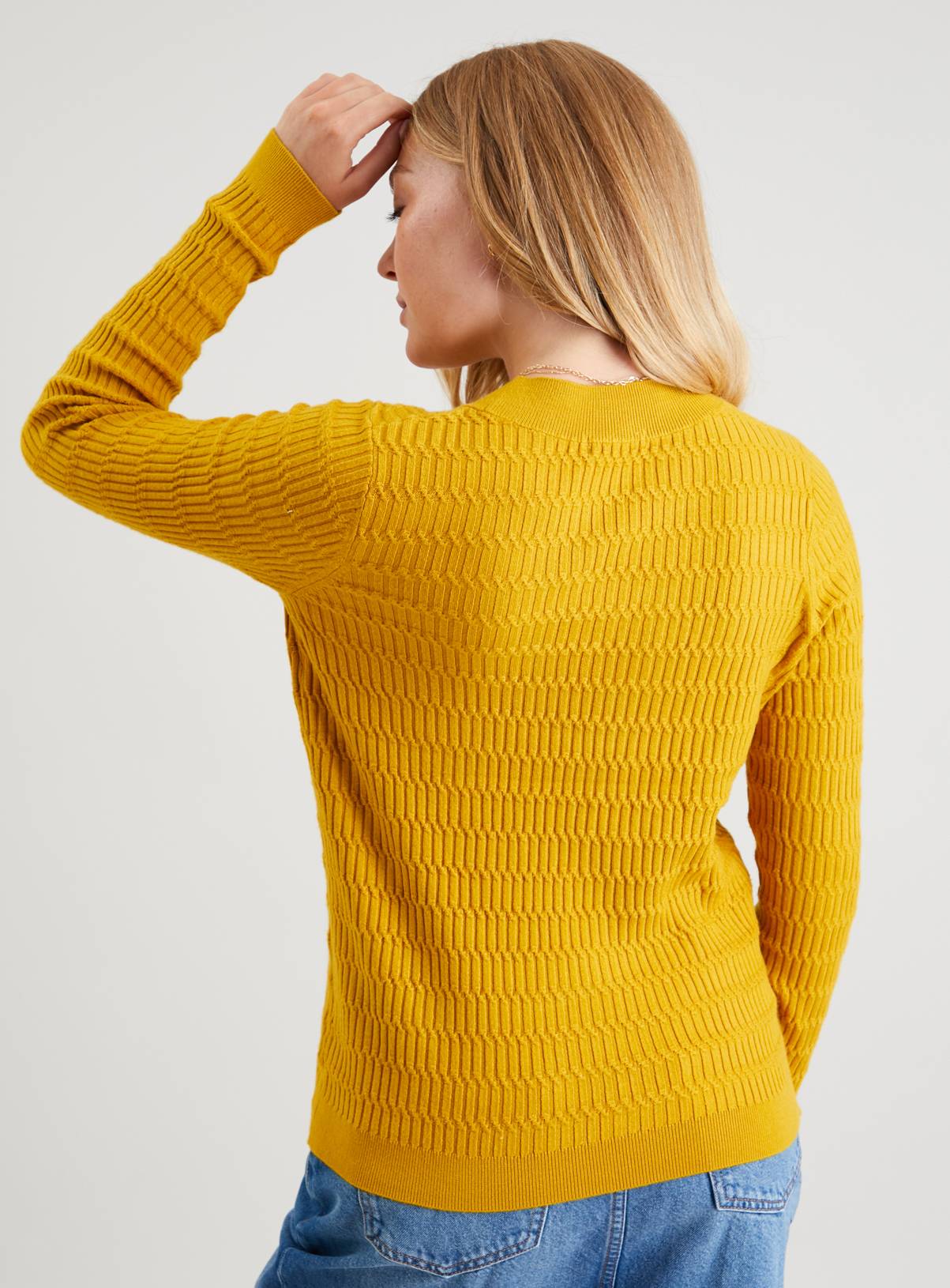 Mustard Mini Cable Knit Soft Touch Jumper 14 - Image 5