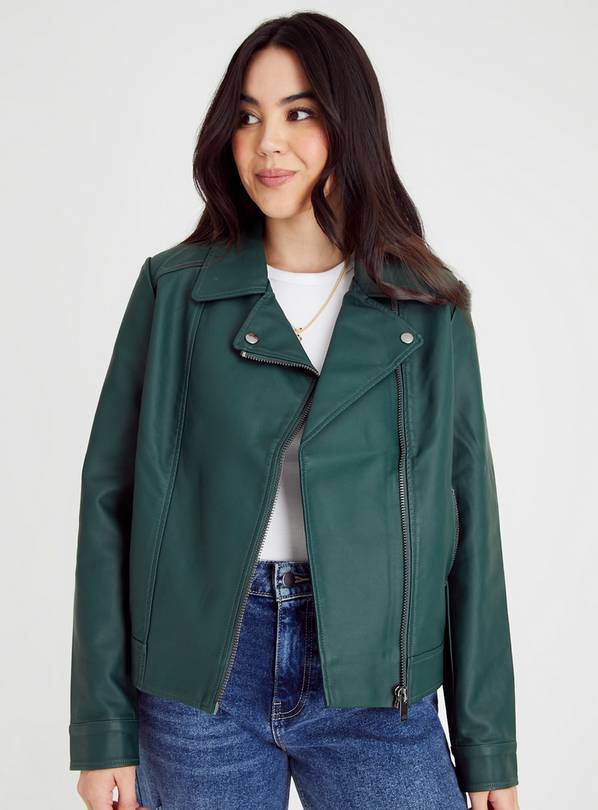 Tu green biker on sale jacket