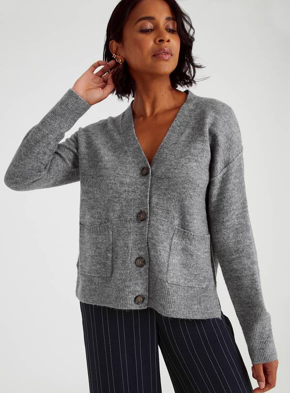 Buy Grey Relaxed Fit Cardigan 8, Cardigans