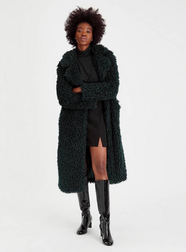 Buy Green Long Shaggy Teddy Coat 24 Jackets Tu