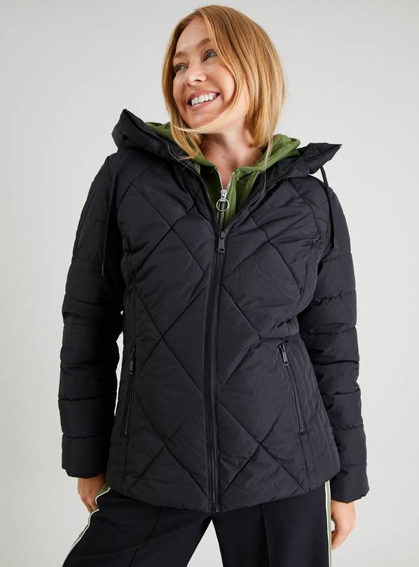 Womens black padded on sale parka