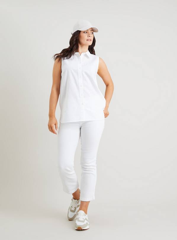 white sleeveless t shirt women's