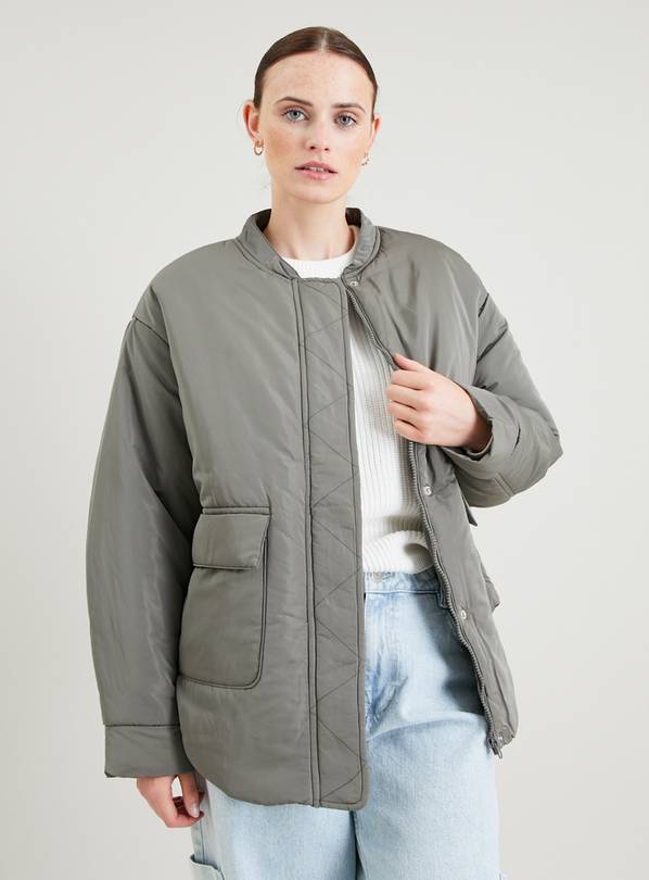 Grey Padded Bomber Jacket 14