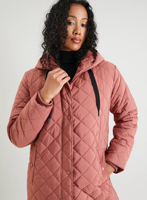 Pink cheap quilted coat