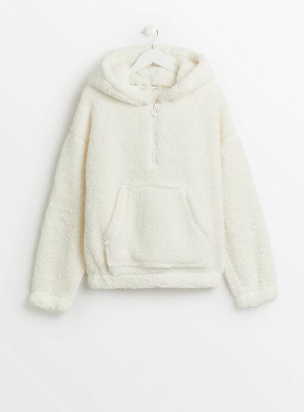 Half zip fluffy on sale hoodie