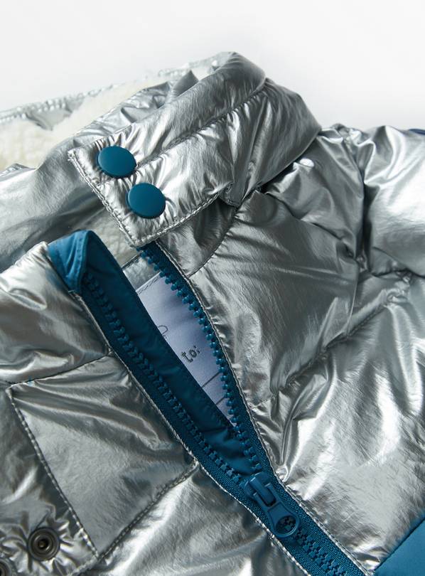 Silver on sale metallic puffer