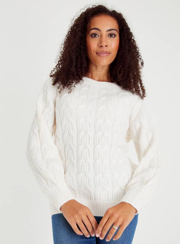 Buy Cream Chain Cable Knit Jumper 22 | Jumpers | Argos