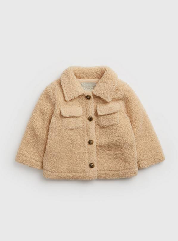 Buy Cream Borg Jacket 3-6 months | Coats and jackets | Tu