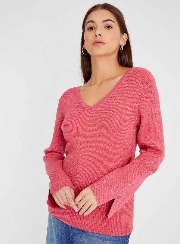 Sparkly v clearance neck jumper