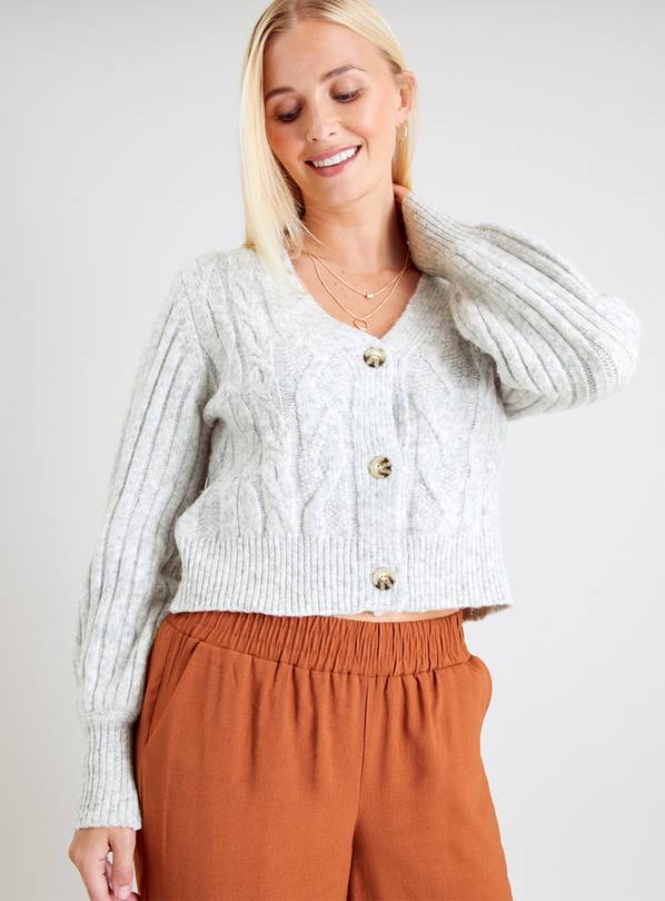 Oatmeal Ribbed Sleeve Cardigan 14