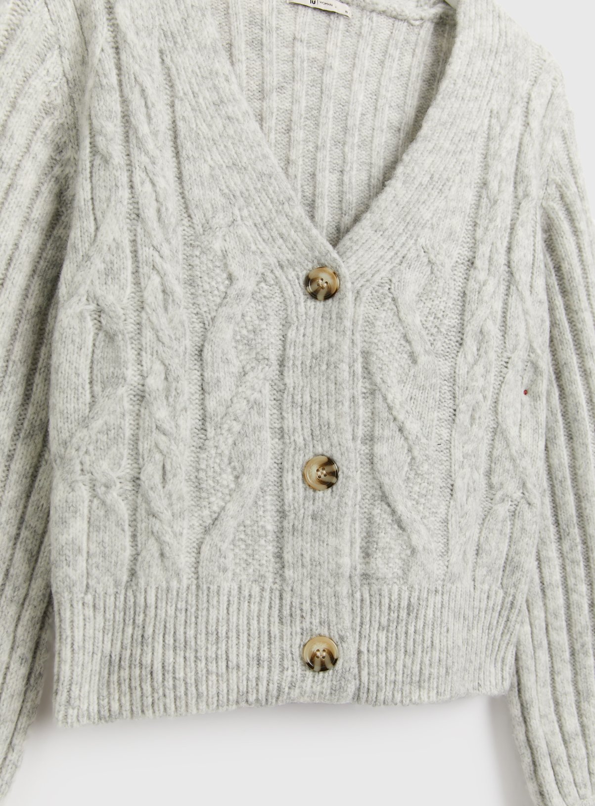 Oatmeal Ribbed Sleeve Cardigan 14 - Image 4 thumbnail