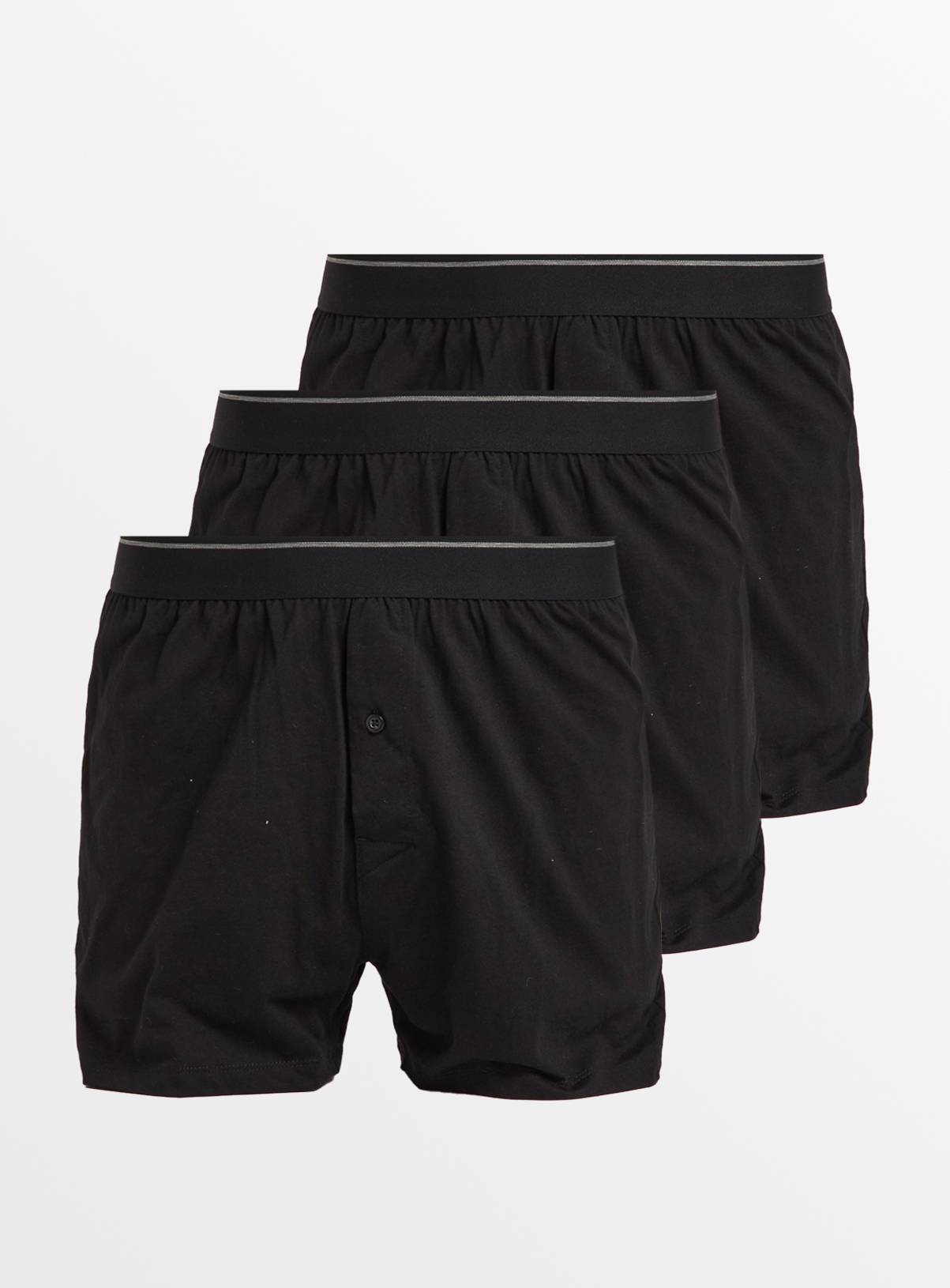 Black Jersey Boxers 3 Pack M - Image 1