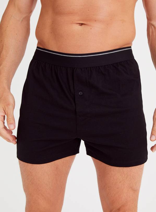 Buy Black Jersey Boxers 3 Pack L, Underwear