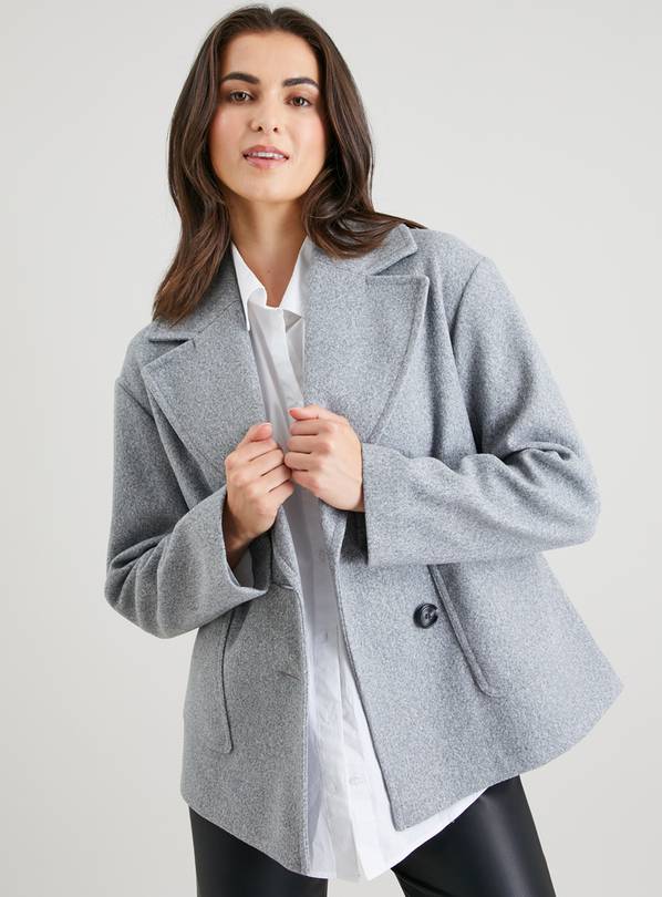 Grey Unlined Smart Blazer Coat 12