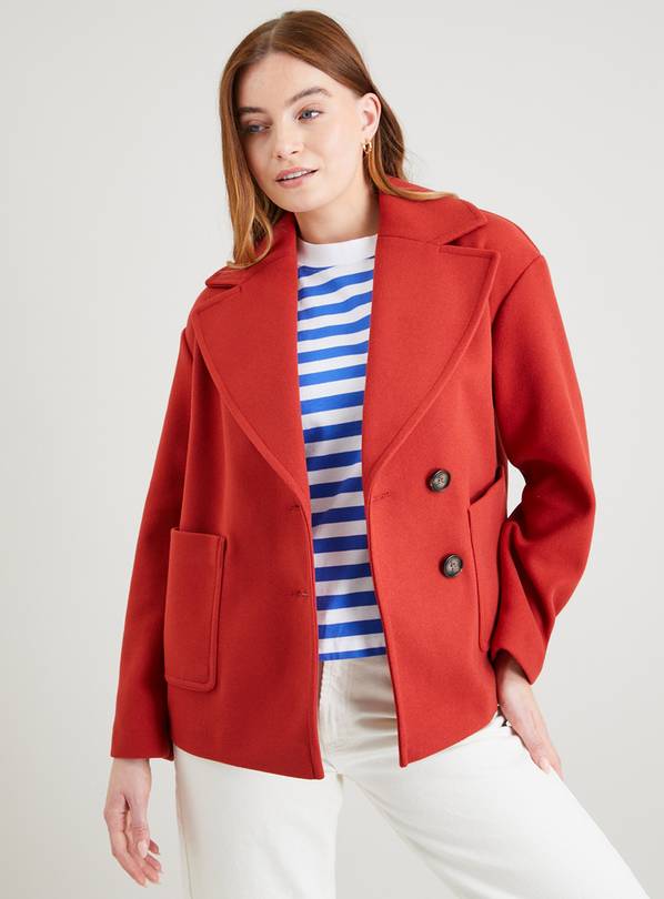 Red Unlined Smart Blazer Coat 18