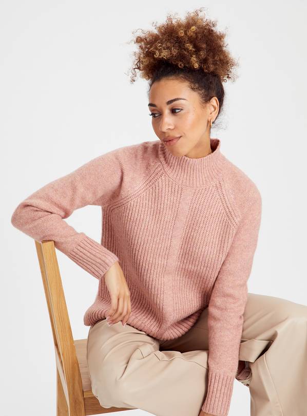 Pink Merino Wool High Neck Jumper 18