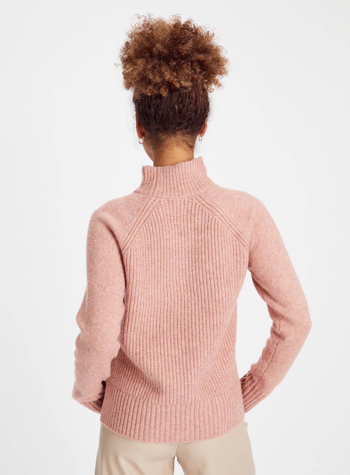 Pink Merino Wool High Neck Jumper 22 - Image 4