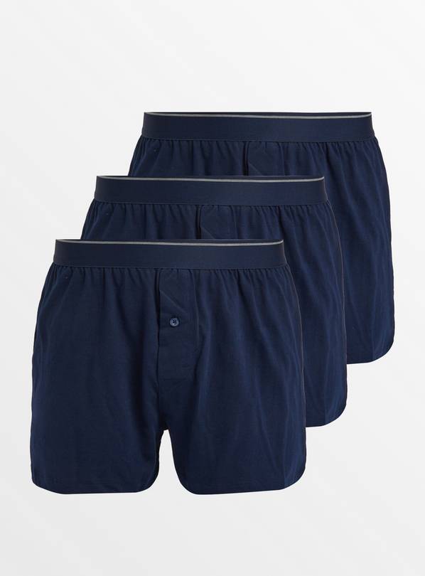 Navy Jersey Boxers 3 Pack  S