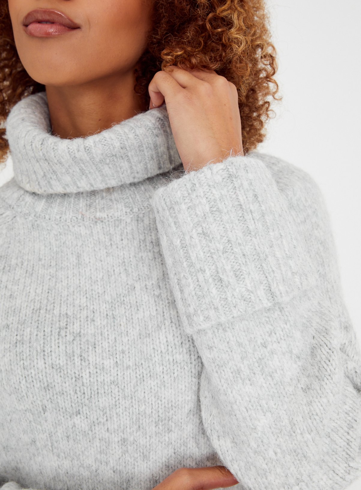 Grey Roll Neck Knitted Dress 10 - Image 3 thumbnail