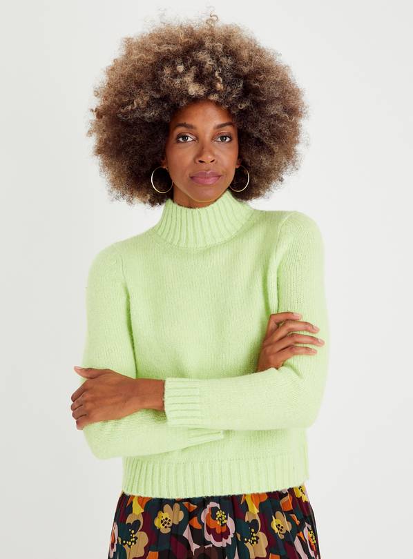 Lime High Neck Knitted Jumper 18