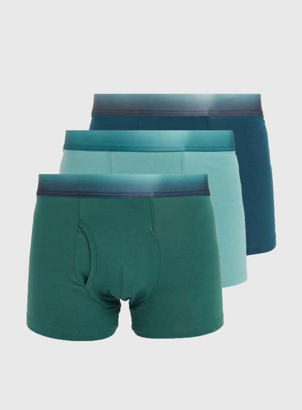 Buy Teal & Green Ombre Trunks 3 Pack L | Underwear | Tu