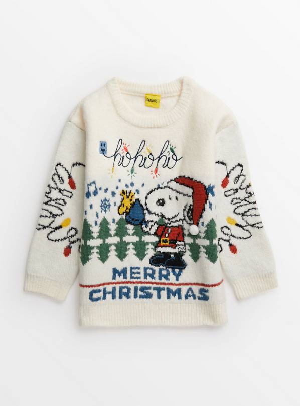 Buy Christmas Snoopy Cream Jumper 4-5 years | Jumpers and