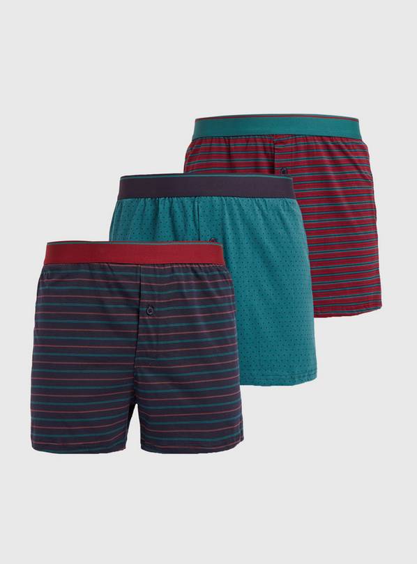 Buy Stripe & Spot Boxers 3 Pack L, Underwear