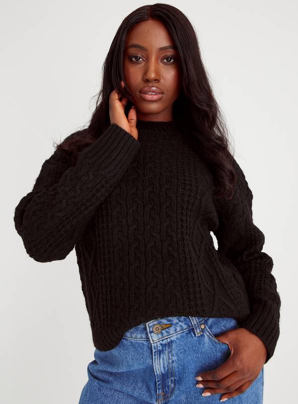 Black Cable Knit Jumper 16