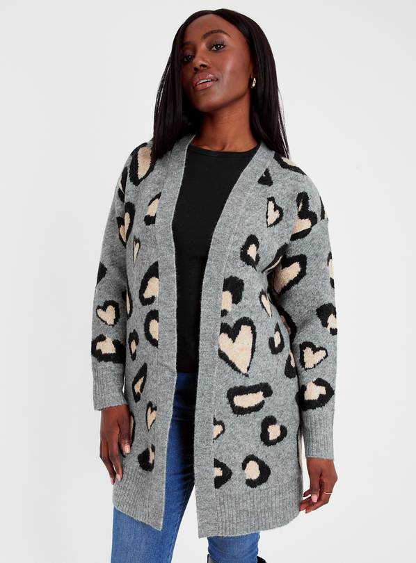 Gray hot sale leopard cardigan