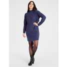 Buy Navy Cable Knit Jumper Dress 8, Dresses