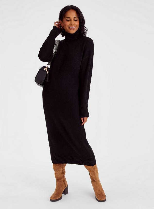 Black knitted jumper discount dress