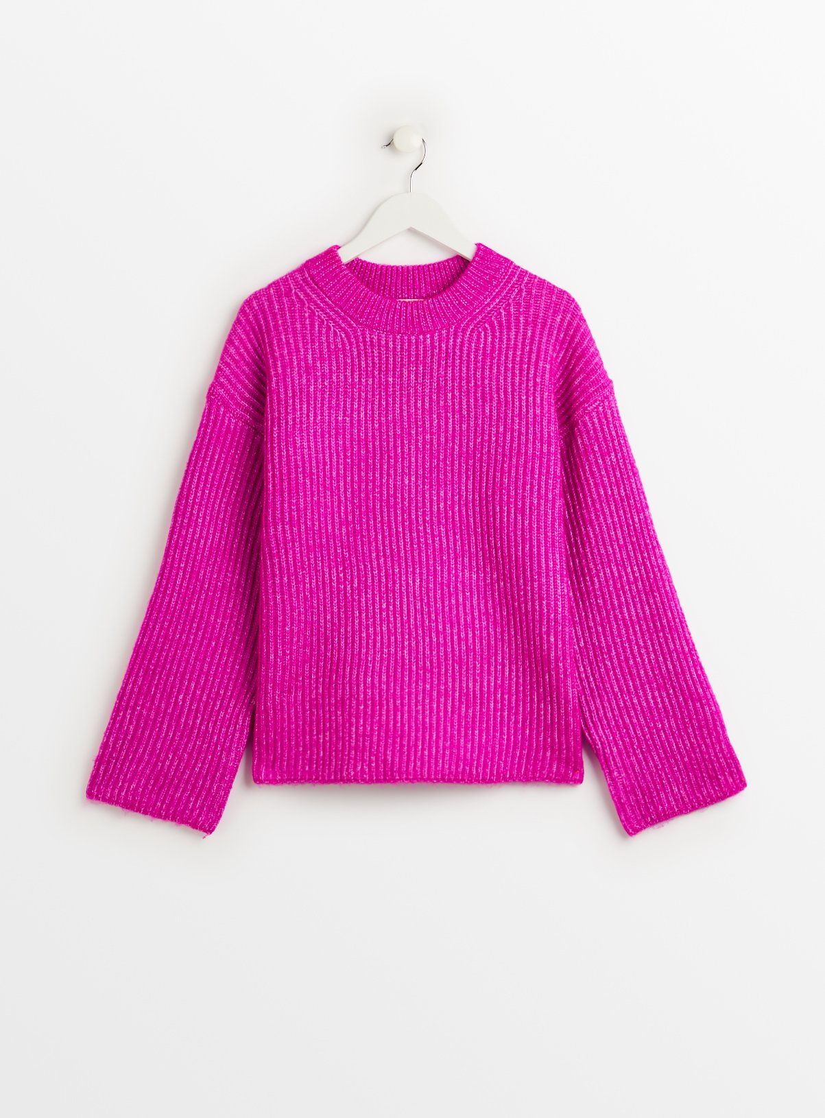 Fuchsia Pink Chunky Ribbed Jumper 16 - Image 3 thumbnail
