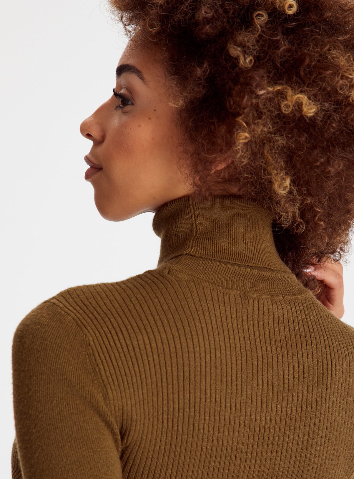 Khaki Roll Neck Jumper  16 - Image 3 thumbnail