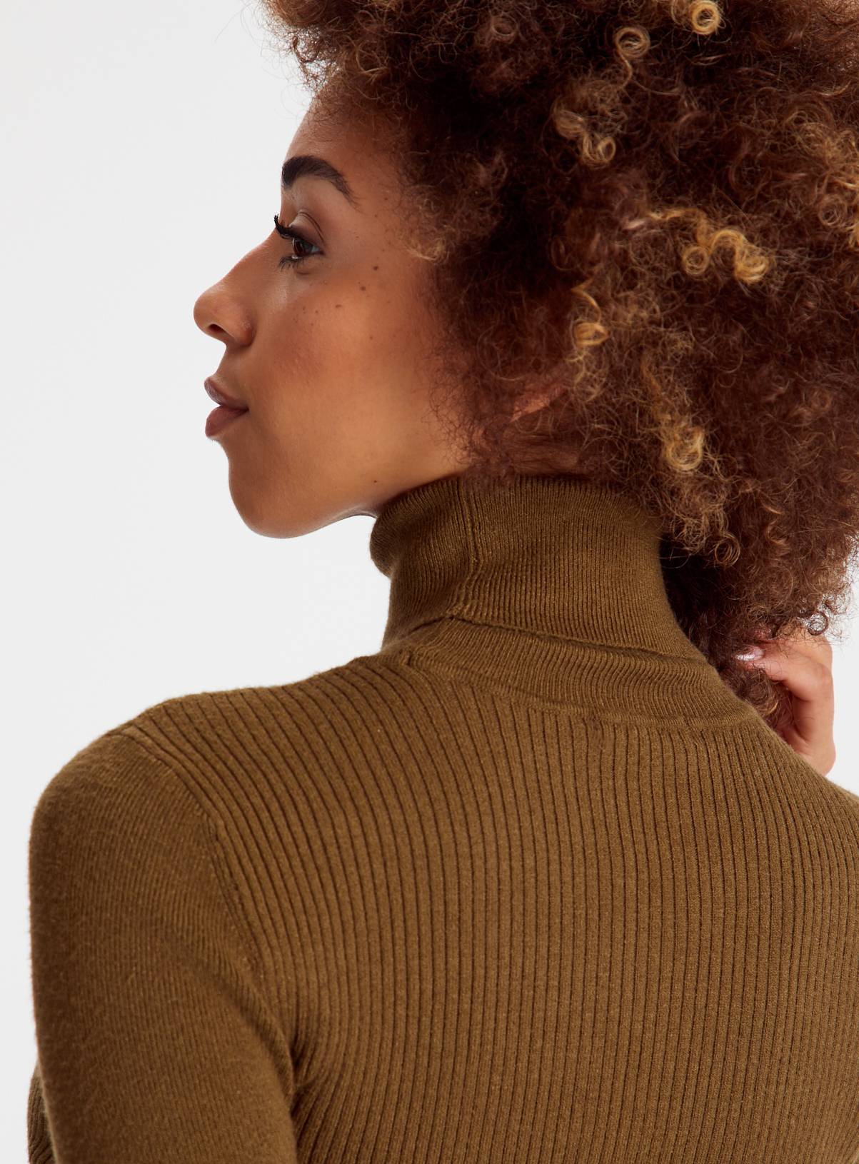 Khaki Roll Neck Jumper  16 - Image 3