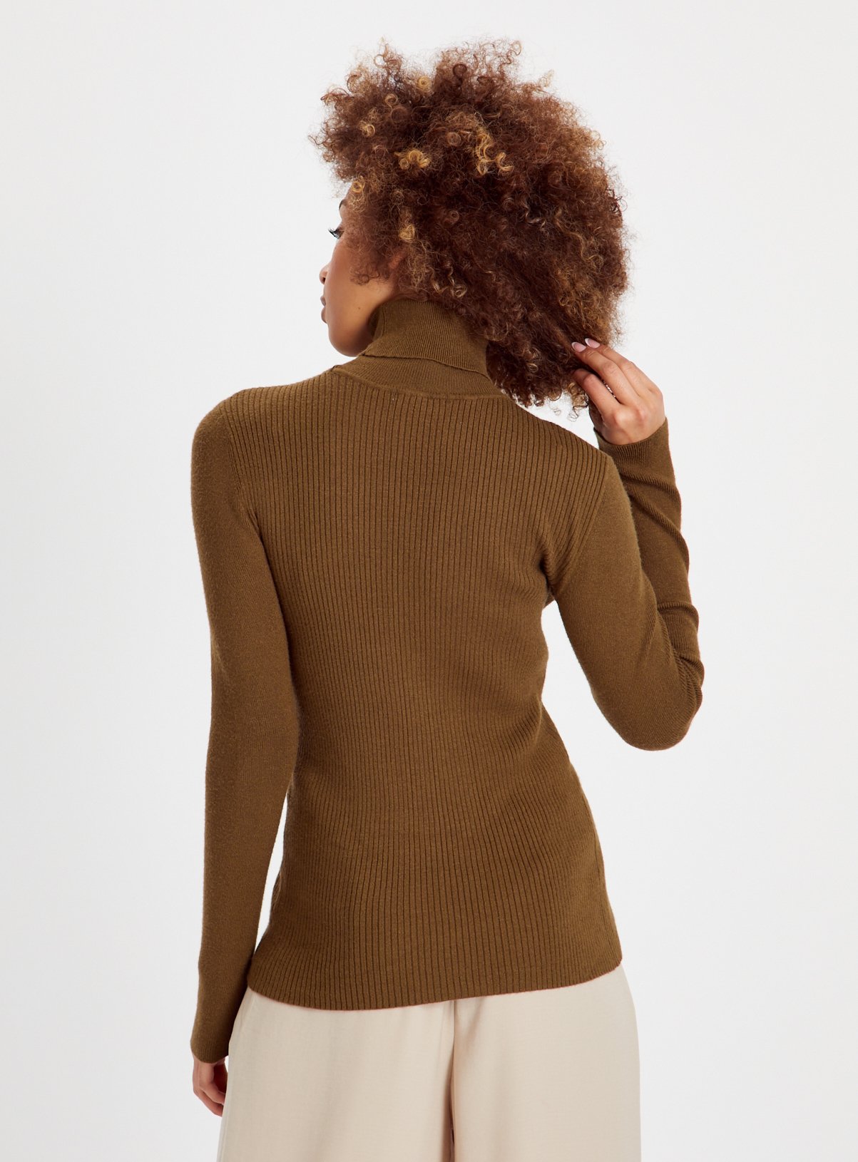 Khaki Roll Neck Jumper  16 - Image 4 thumbnail