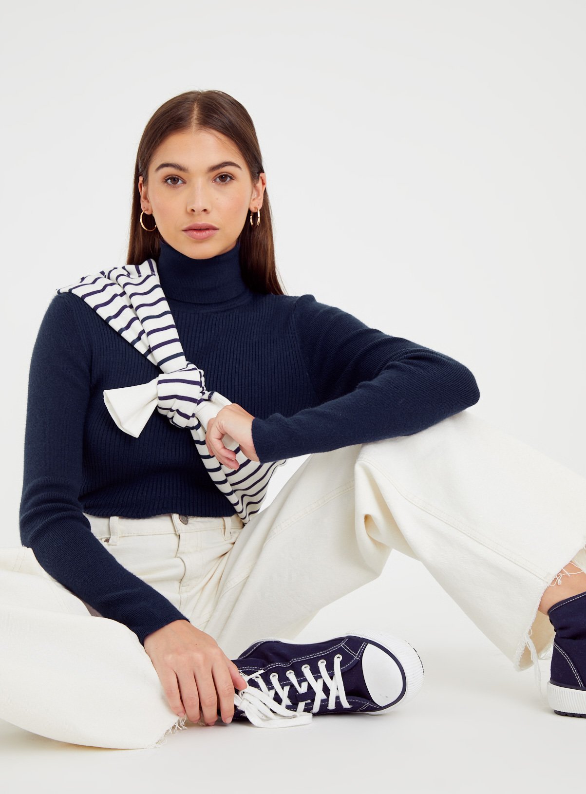 Navy Roll Neck Jumper  24 - Image 2 thumbnail