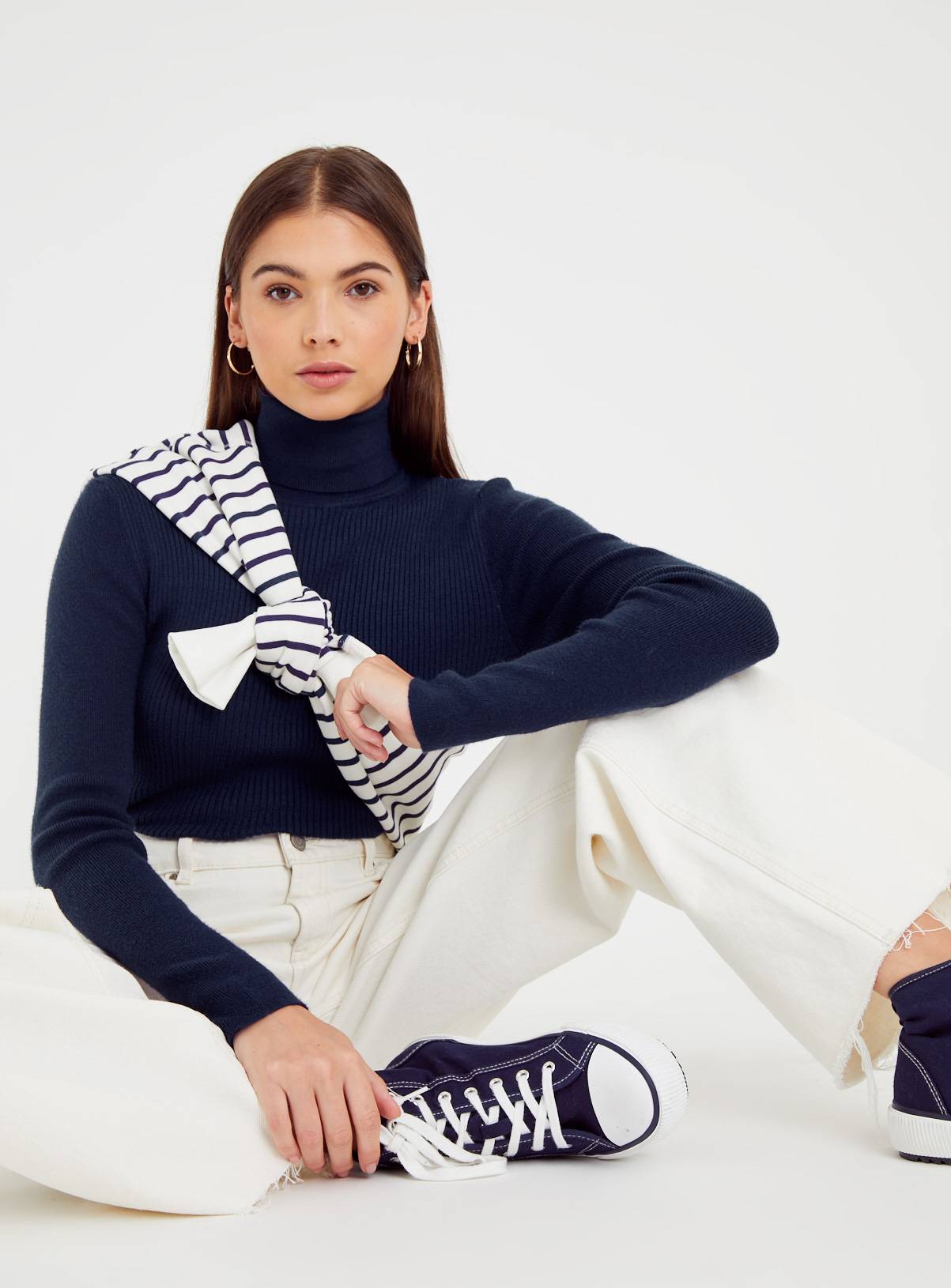Navy Roll Neck Jumper  24 - Image 2