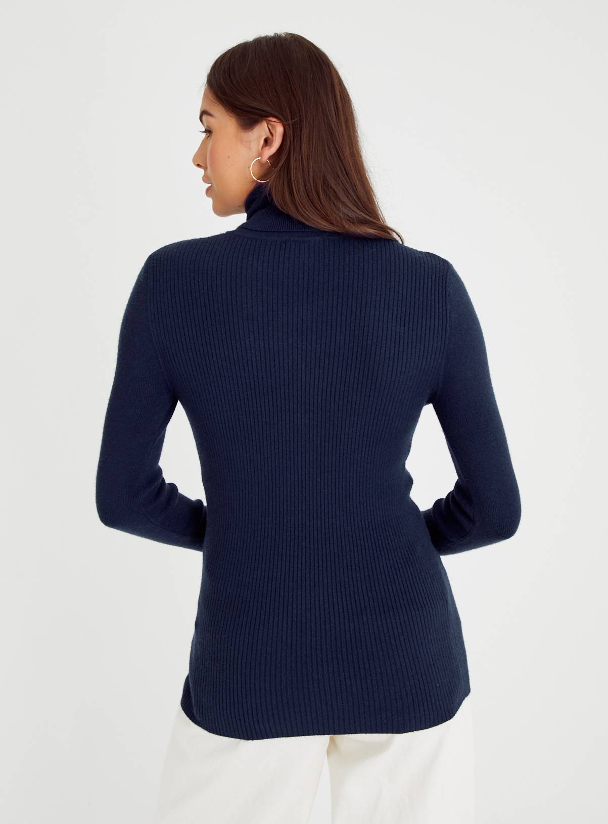 Navy Roll Neck Jumper  24 - Image 5