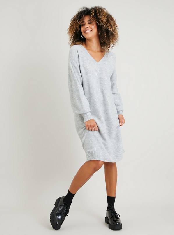 Buy Grey Sequin Jumper Dress 16 Dresses Argos